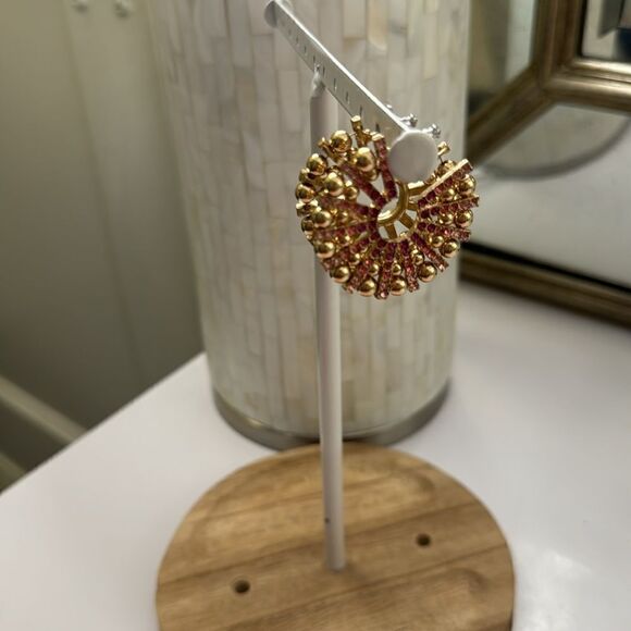 NWT-Pink Rainbow Hoop Bead Earring - Picture 1 of 9